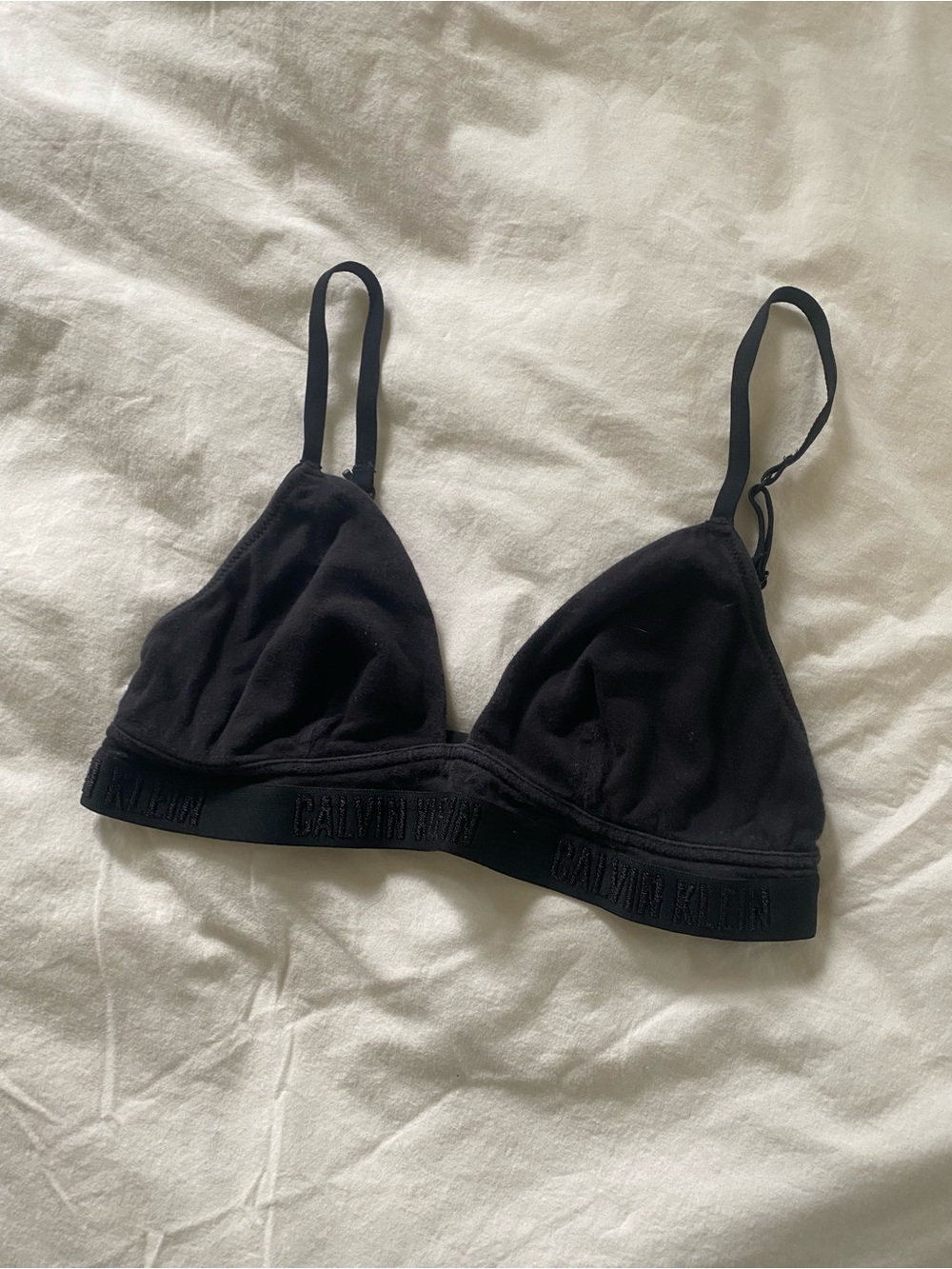 Calvin Klein Black Lightly Lined Triangle Bralette